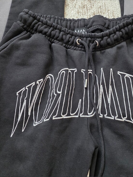 Boohooman Other - Black Embroidered Logo Joggers - Worldwide